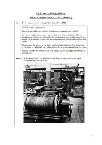 Edexcel Nazi Germany Exam Technique