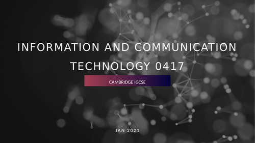 ICT 0417 INTRODUCTION TO ICT | Teaching Resources