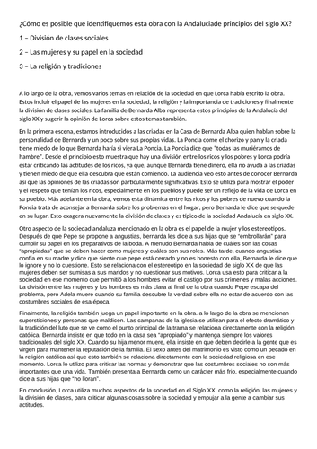 La Casa De Bernarda Alba Model Answer