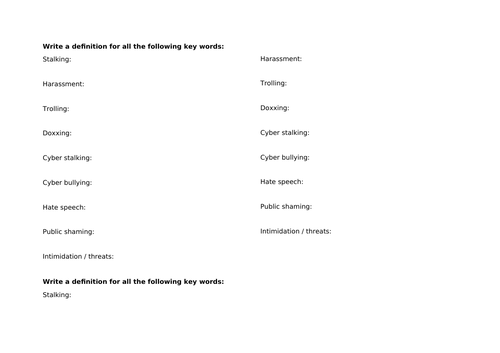 PSHE KS3 lesson and resources-sexual harassment