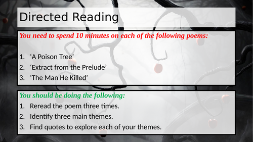 Edexcel Poetry Anthology Conflict Comparison