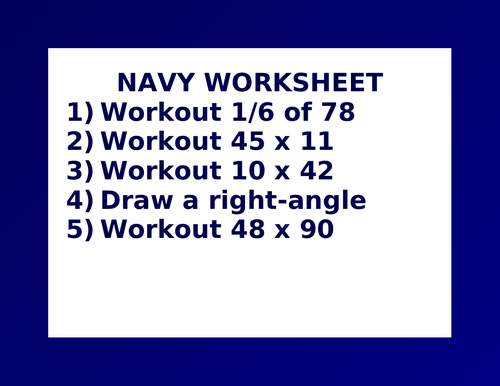 NAVY WORKSHEET 28 | Teaching Resources