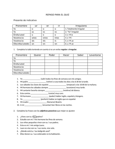 Repaso temas variados A1