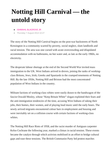 Windrush generations SoW with English Language Focus