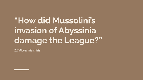 League of Nations: Abyssinia Crisis ppt