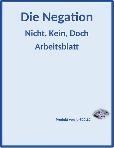Negation in German Worksheet
