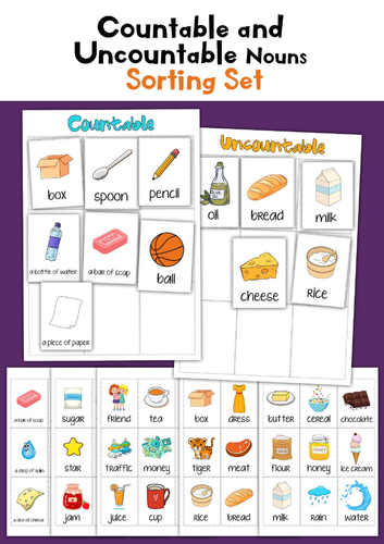 Countable and Uncountable Nouns Sorting