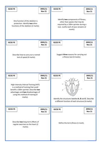 IGCSE PE Revision and Retrieval Resources (CIE)