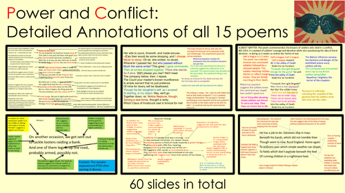 Power and Conflict: Annotations for all 15 poems