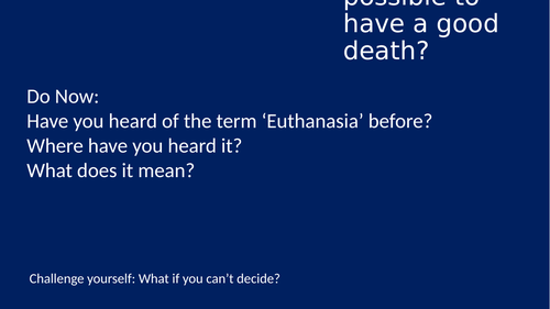 Euthanasia Eduquas lessons