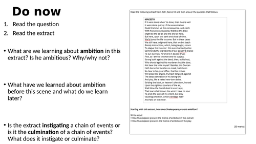 Macbeth revision: structuring an academic introduction and essay