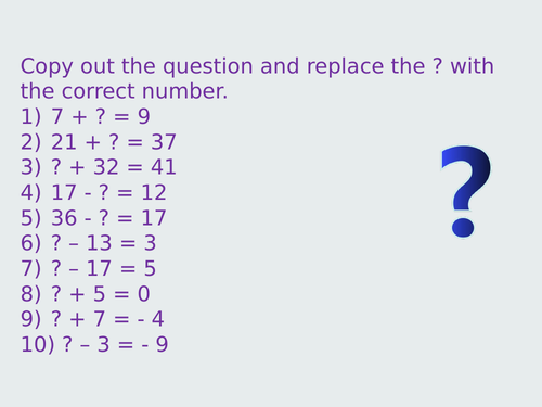 Introduction to solving equations,