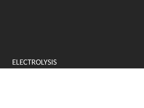 Electrolysis