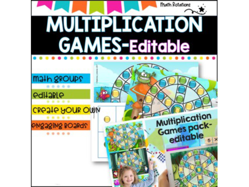 Multiplication Games pack- editable