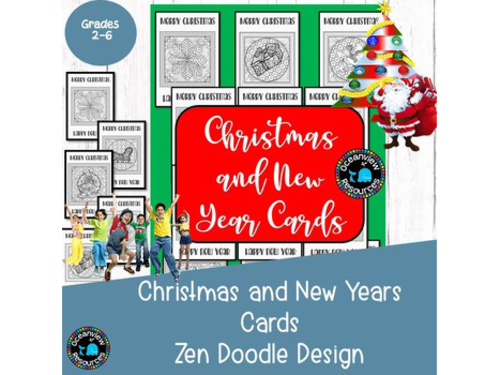 Christmas ZEN cards for colouring.
