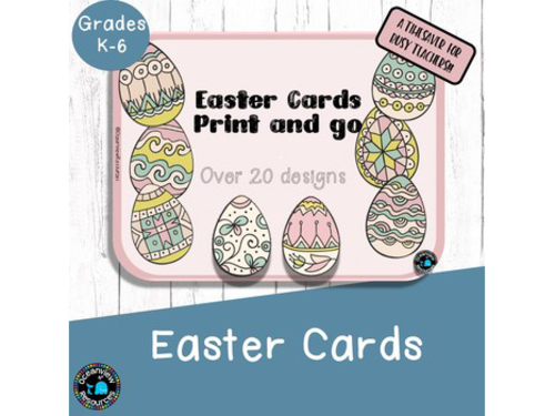 Easter Cards to Color -Print and go
