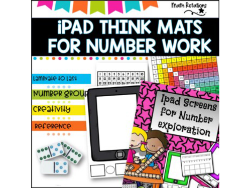 iPad Think mats for Math centers and group rotations