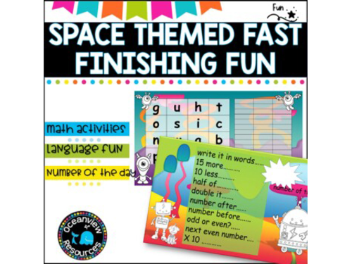 Number and Reading -  outer space  Independent work packet