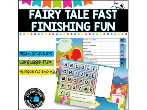 Number and Reading - fairy tale themed  Independent work packet