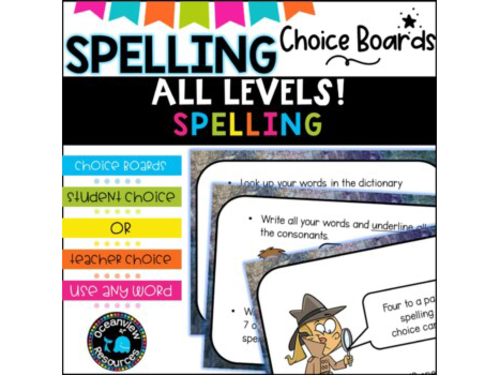 Spelling choices-Multiple Intelligences