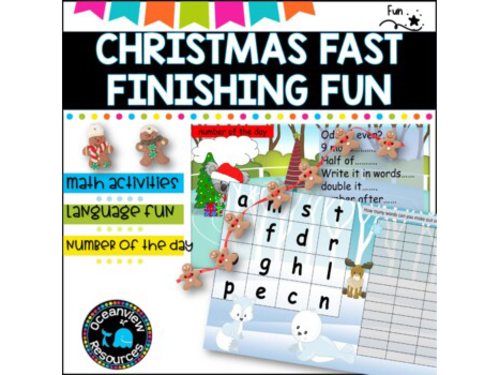 Number and Reading games - Christmas Independent work packet