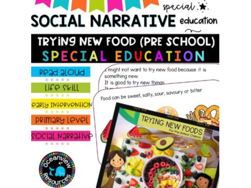 Social Narrative-TRYING NEW FOOD (PRESCHOOL VERSION) A Story for SPED
