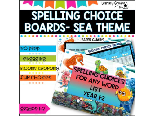 Spelling Choice Grades 1-2 - Ocean Theme