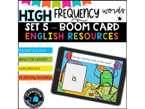 High Frequency Words and initial sounds. SET 5 BOOM cards l Sight Word Practice