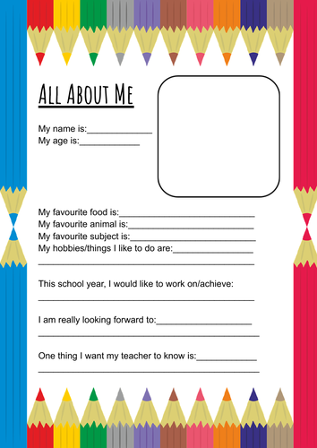 All About Me Getting to Know You Activity | Teaching Resources