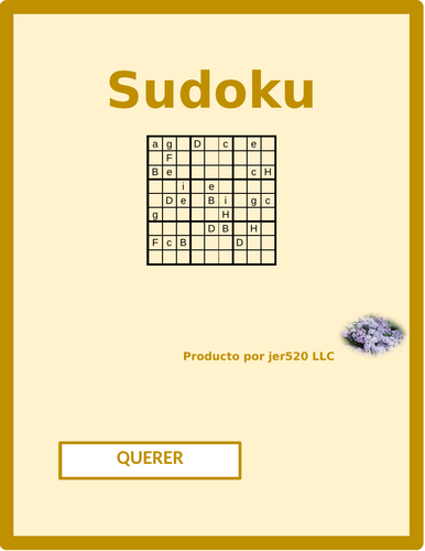 Querer Spanish Verb Present Tense Sudoku