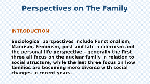 The Functionalist Perspective on Family