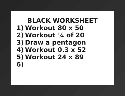 BLACK WORKSHEET 22