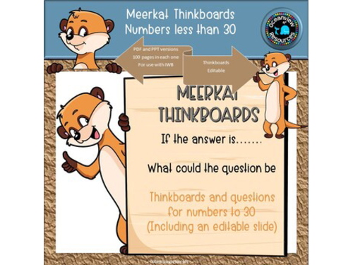Meerkat Math THINKBOARDS- What is the question?- Numbers less than 30