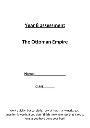 Assessment Ottomans KS3