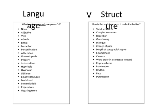 Language vs Structure