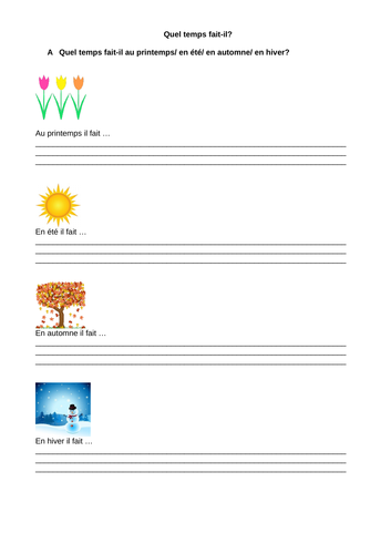 French weather worksheet