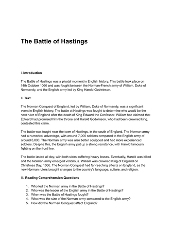 GCSE History: The Battle of Hastings