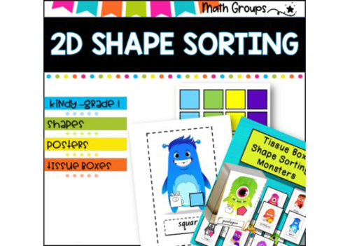 2D Shape Sort- Tissue box monsters