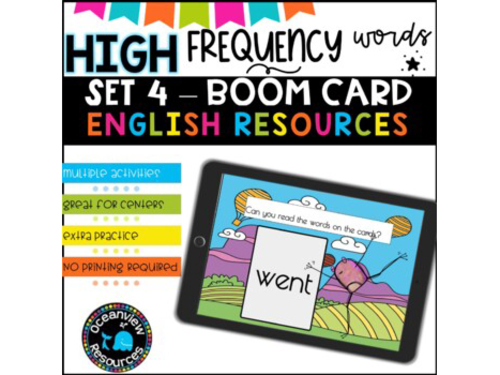 High Frequency Words and initial sounds.  SET 4 BOOM CARDS l Sight Word Practice