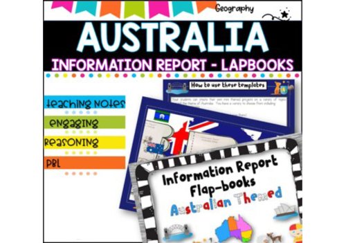 Australia Lapbooks I Information Report- I States-animals-landmarks-currency I