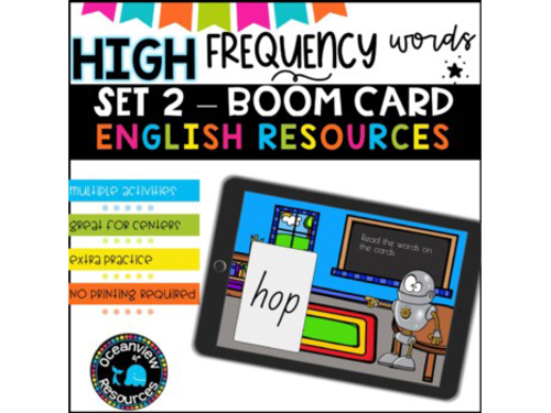 High Frequency Words and initial sounds.  SET 2 BOOM CARDS l Sight Word Practice