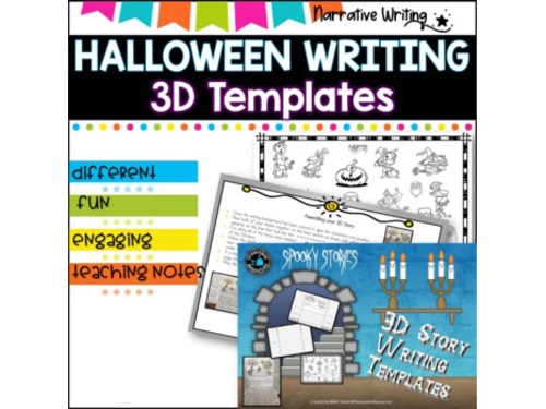 Halloween Narrative writing l 3D Template l templates and scaffolds