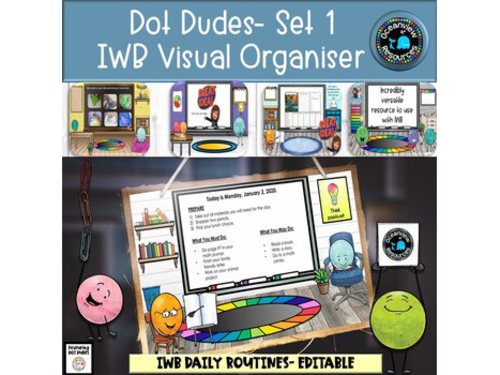 Editable Timetable for IWB- Dot Dudes Set 1.