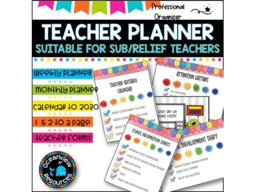 Teacher Planner up to 2030- Ideal for Sub and Relief Teachers