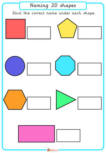 Name the 2D Shape Cut and Stick Activity