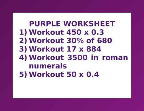 PURPLE WORKSHEET 27