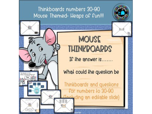 Mouse Math THINKBOARDS- What is the question?- Numbers 30-90