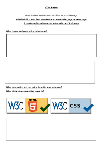 HTML Project Brief - KS3/4