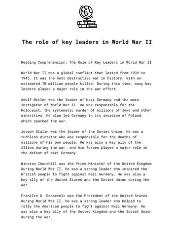 The role of key leaders in World War II