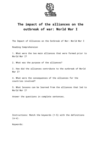 The impact of the alliances on the outbreak of war: World War I